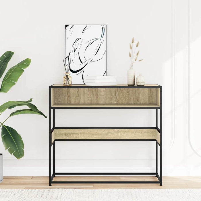 Măsuță consolă, stejar sonoma, 90x35x80 cm, lemn prelucrat - WALTI WALTI