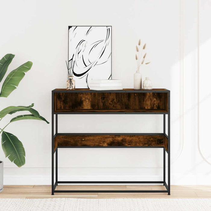 Măsuță consolă, stejar fumuriu, 90x35x80 cm, lemn prelucrat - WALTI WALTI