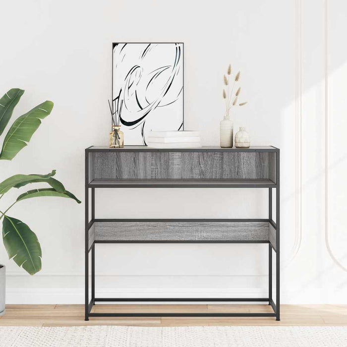 Măsuță consolă, gri sonoma, 90x35x80 cm, lemn prelucrat - WALTI WALTI