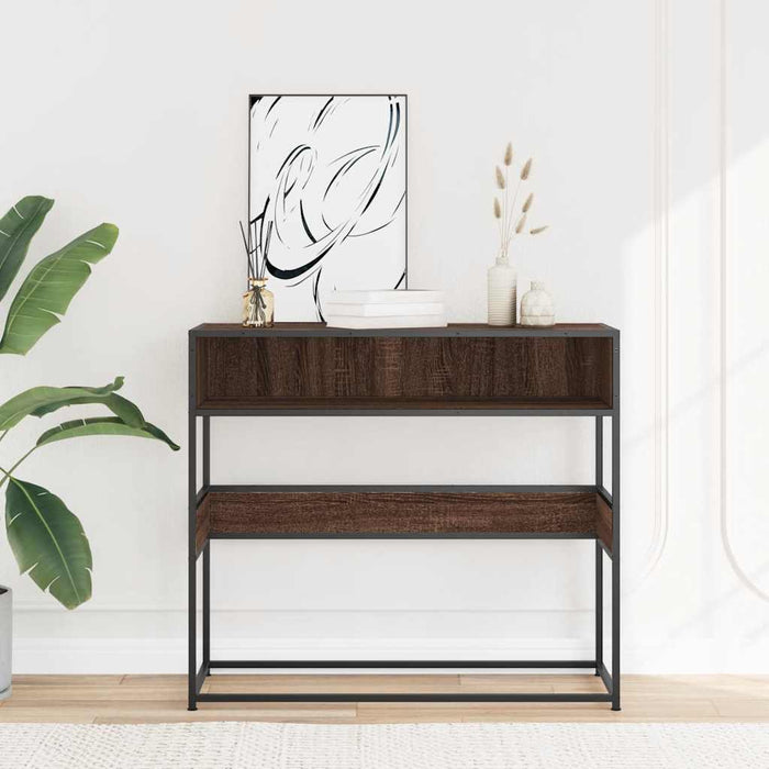 Măsuță consolă, stejar maro, 90x35x80 cm, lemn prelucrat - WALTI WALTI