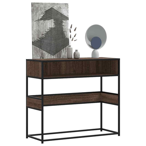 Măsuță consolă, stejar maro, 90x35x80 cm, lemn prelucrat - WALTI WALTI