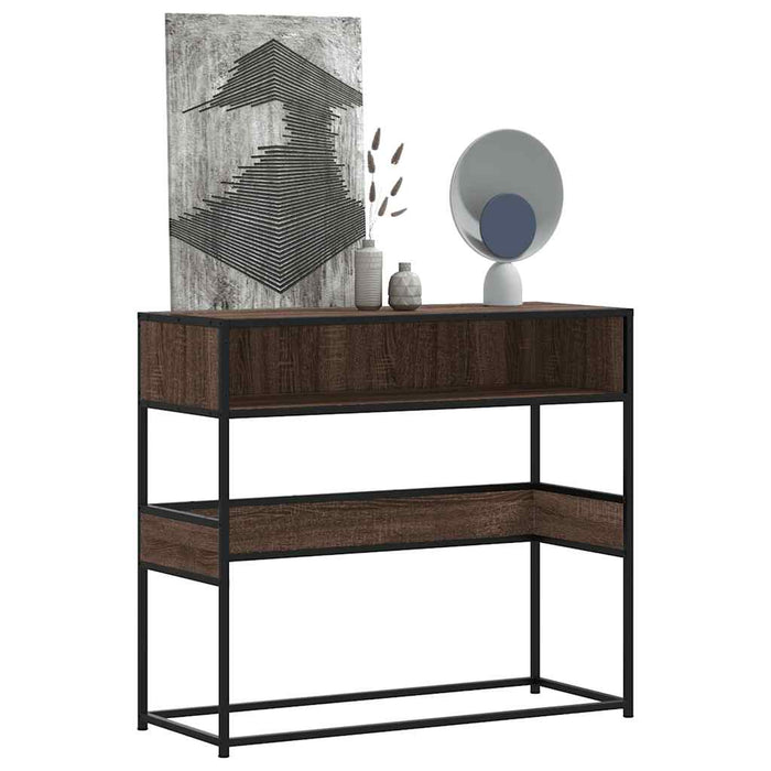 Măsuță consolă, stejar maro, 90x35x80 cm, lemn prelucrat - WALTI WALTI