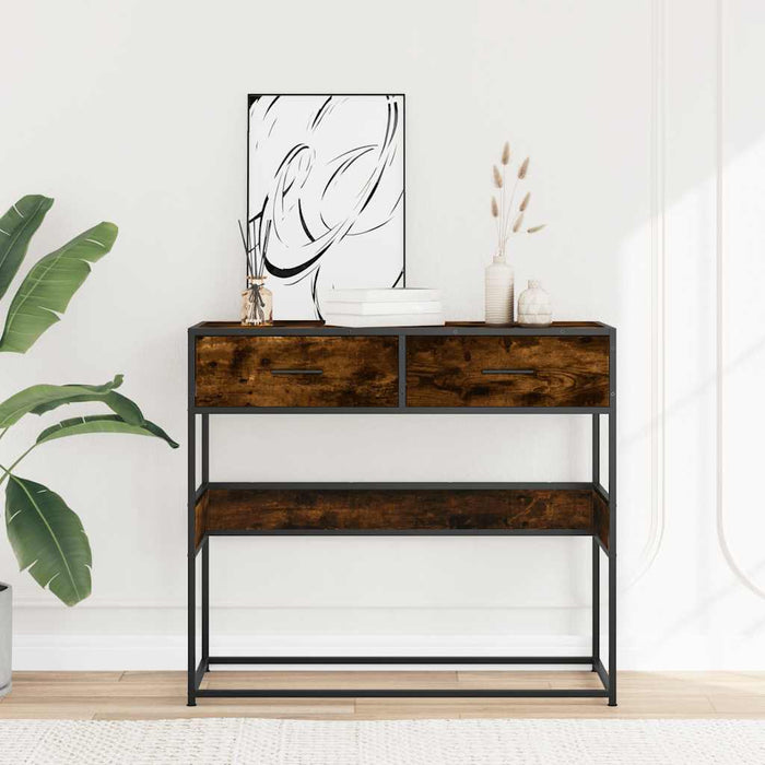 Măsuță consolă, stejar fumuriu, 90x35x80 cm, lemn prelucrat - WALTI WALTI