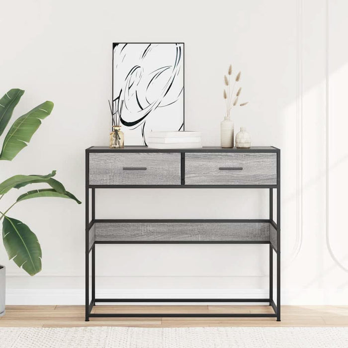 Măsuță consolă, gri sonoma, 90x35x80 cm, lemn prelucrat - WALTI WALTI