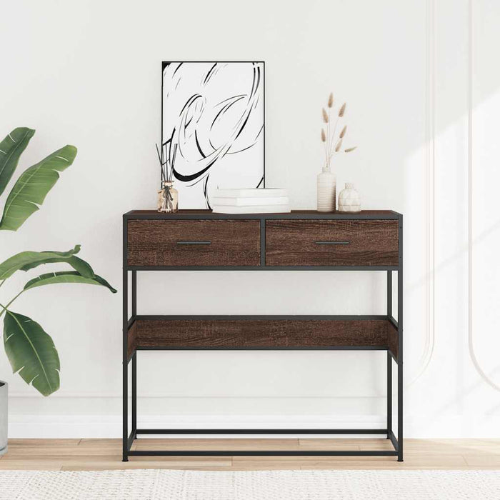 Măsuță consolă, stejar maro, 90x35x80 cm, lemn prelucrat - WALTI WALTI