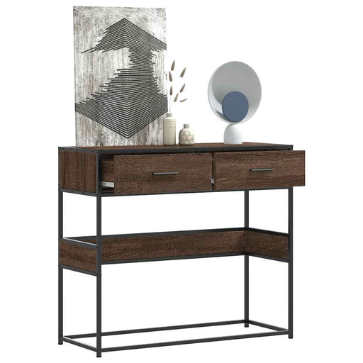 Măsuță consolă, stejar maro, 90x35x80 cm, lemn prelucrat - WALTI WALTI