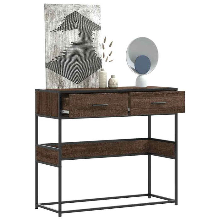 Măsuță consolă, stejar maro, 90x35x80 cm, lemn prelucrat - WALTI WALTI