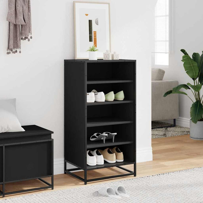 Suport pentru pantofi negru 48x38x97,5 cm Lemn prelucrat - WALTI WALTI