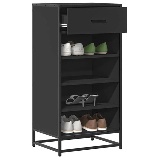 Suport pentru pantofi negru 48x38x97,5 cm Lemn prelucrat - WALTI WALTI
