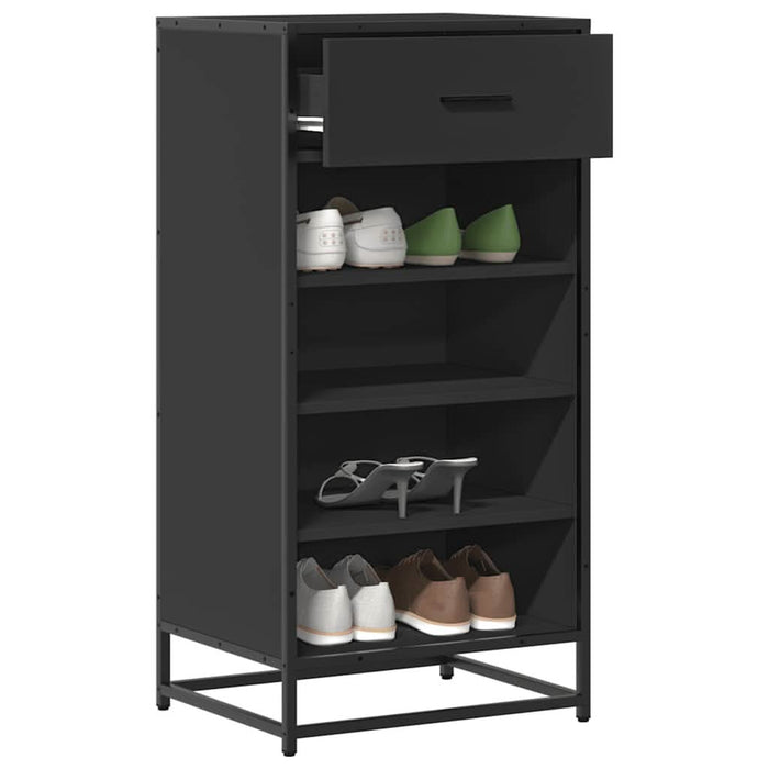 Suport pentru pantofi negru 48x38x97,5 cm Lemn prelucrat - WALTI WALTI