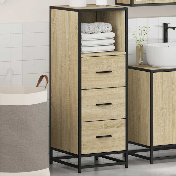 Dulap de baie stejar Sonoma 35x37,5x100 cm lemn prelucrat - WALTI WALTI