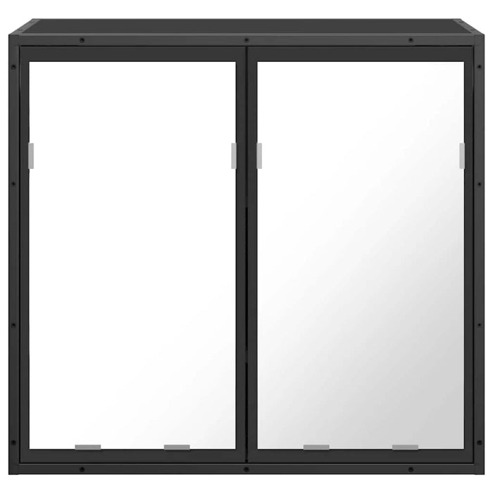 Dulap cu oglindă pentru baie neagră 65x20x60 cm lemn prelucrat WALTI