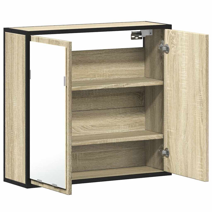 Dulap baie cu oglindă stejar sonoma 65x20x60 cm lemn compozit - WALTI WALTI