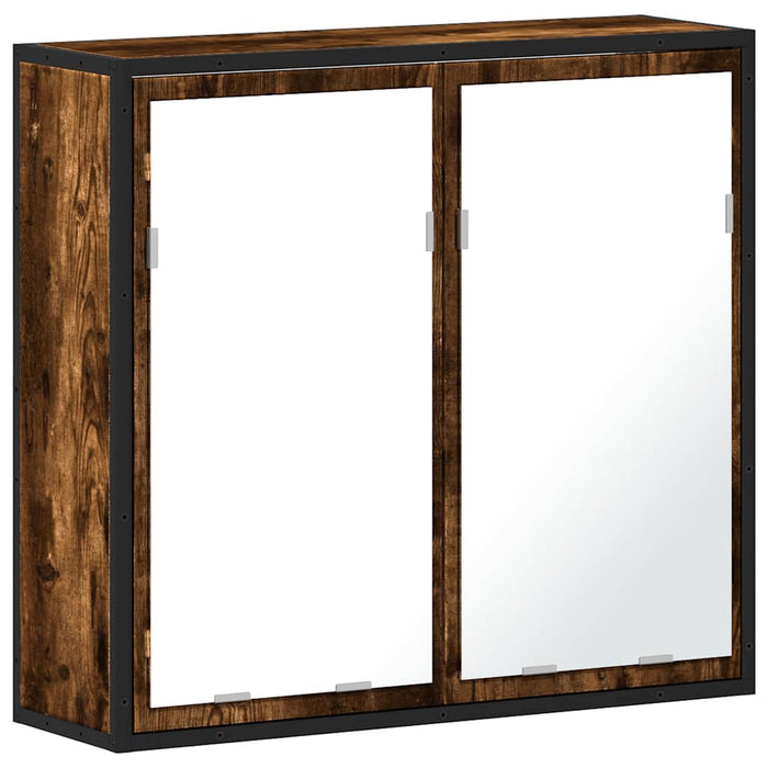 Dulap baie cu oglindă stejar fumuriu 65x20x60 cm lemn compozit - WALTI WALTI