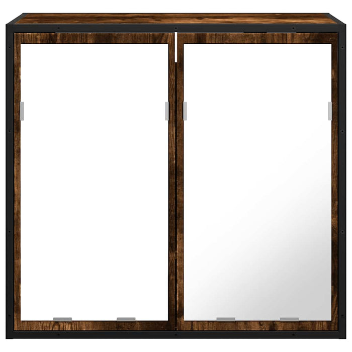 Dulap baie cu oglindă stejar fumuriu 65x20x60 cm lemn compozit - WALTI WALTI