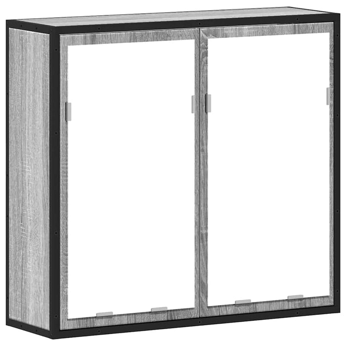 Dulap de baie cu oglindă gri sonoma 65x20x60 cm lemn compozit - WALTI WALTI