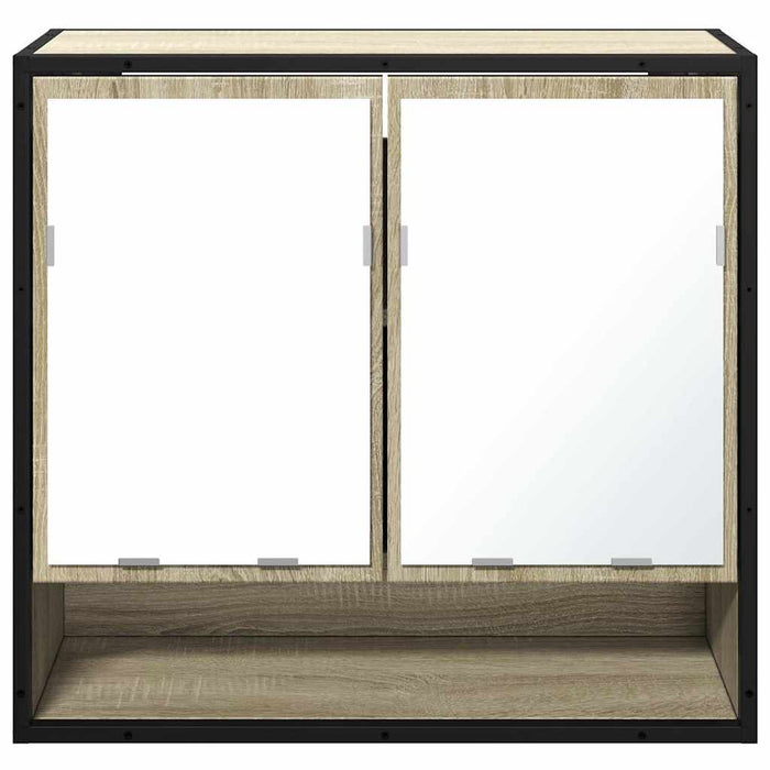 Dulap baie cu oglindă stejar sonoma 65x20x60 cm lemn compozit - WALTI WALTI
