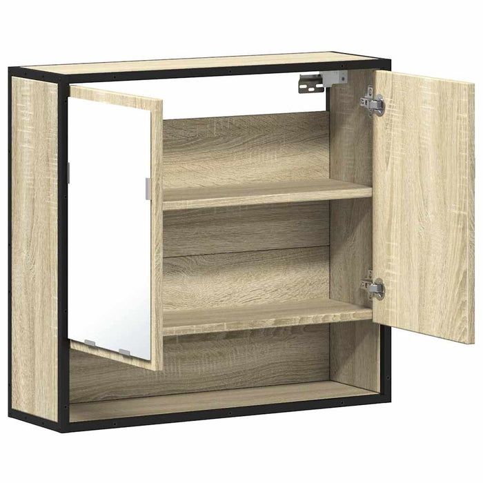 Dulap baie cu oglindă stejar sonoma 65x20x60 cm lemn compozit - WALTI WALTI