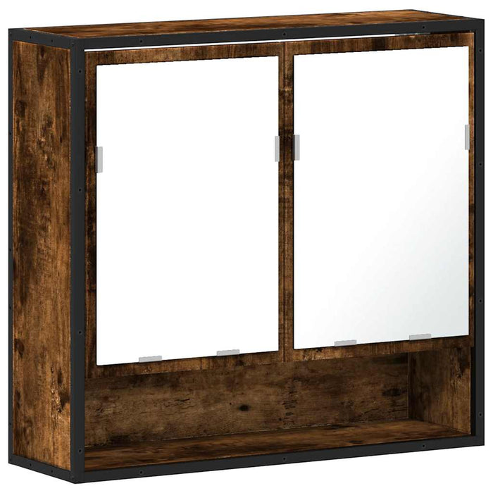Dulap baie cu oglindă stejar fumuriu 65x20x60 cm lemn compozit - WALTI WALTI
