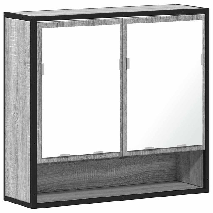 Dulap de baie cu oglindă gri sonoma 65x20x60 cm lemn compozit - WALTI WALTI