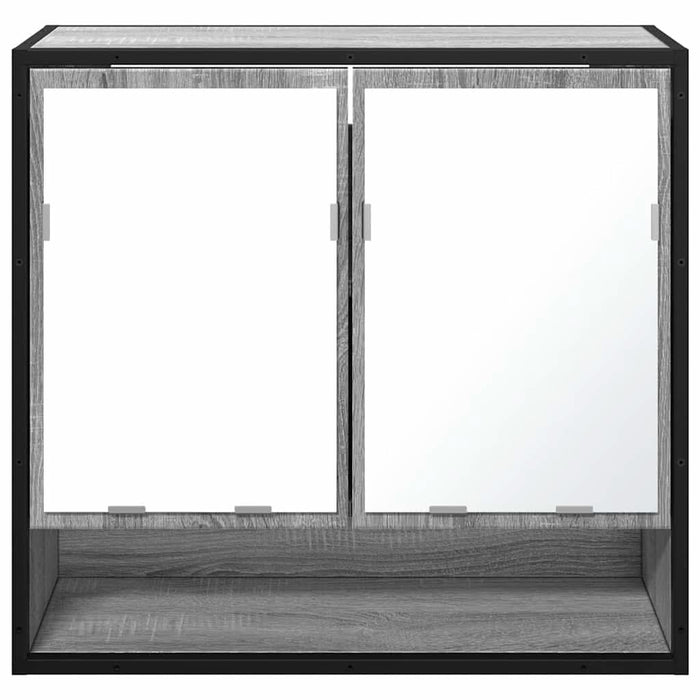 Dulap de baie cu oglindă gri sonoma 65x20x60 cm lemn compozit - WALTI WALTI