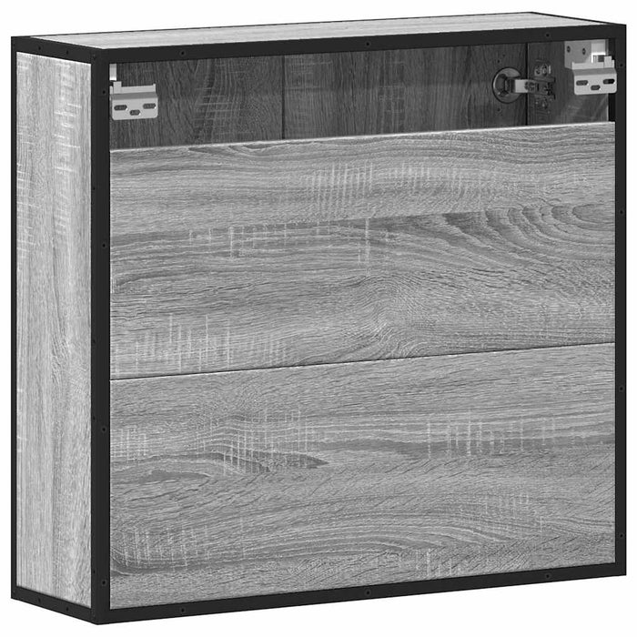 Dulap de baie cu oglindă gri sonoma 65x20x60 cm lemn compozit - WALTI WALTI