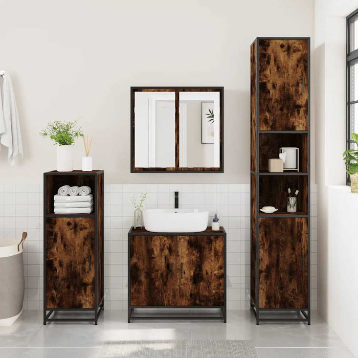 Dulap pentru chiuvetă de baie stejar afumat 65x33x60 cm lemn - WALTI WALTI