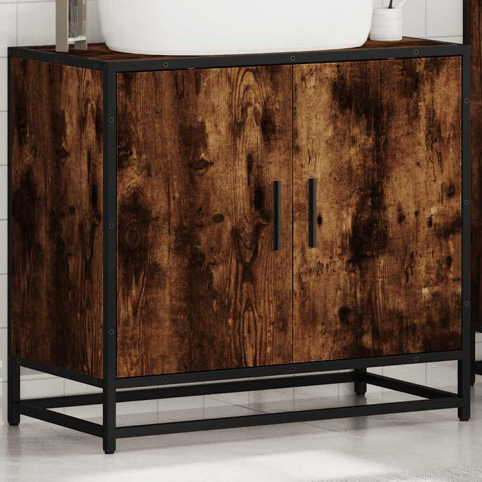 Dulap pentru chiuvetă de baie stejar afumat 65x33x60 cm lemn - WALTI WALTI