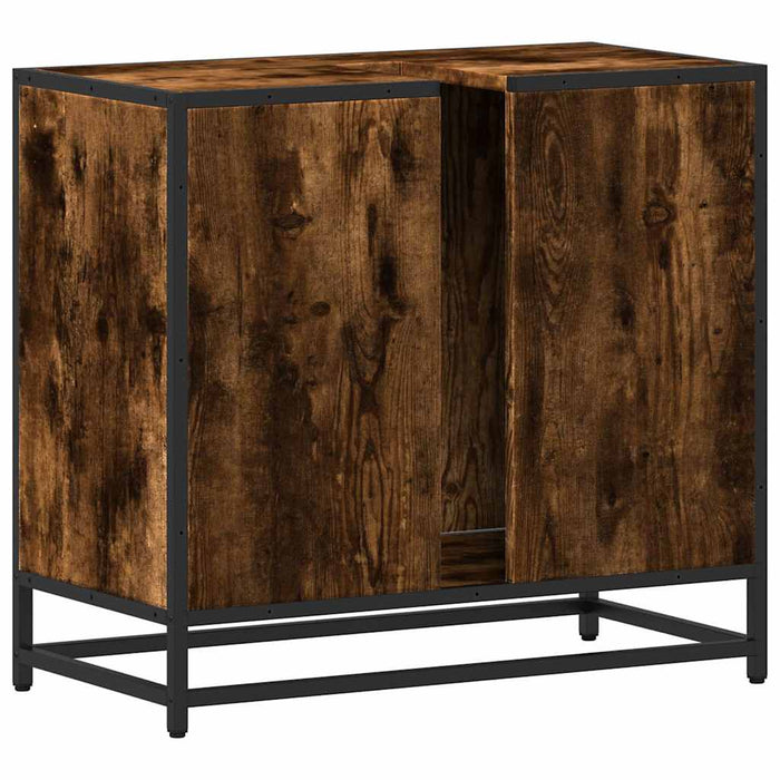 Dulap pentru chiuvetă de baie stejar afumat 65x33x60 cm lemn - WALTI WALTI