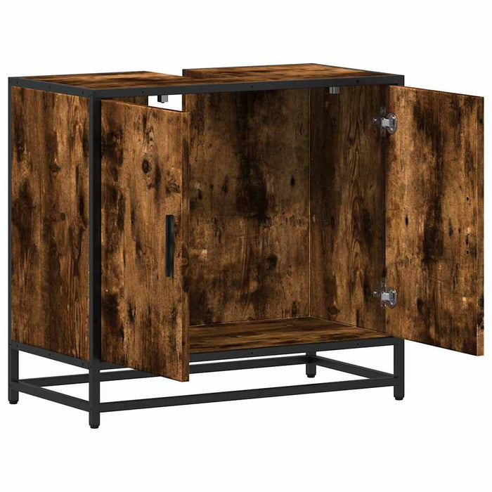 Dulap pentru chiuvetă de baie stejar afumat 65x33x60 cm lemn - WALTI WALTI