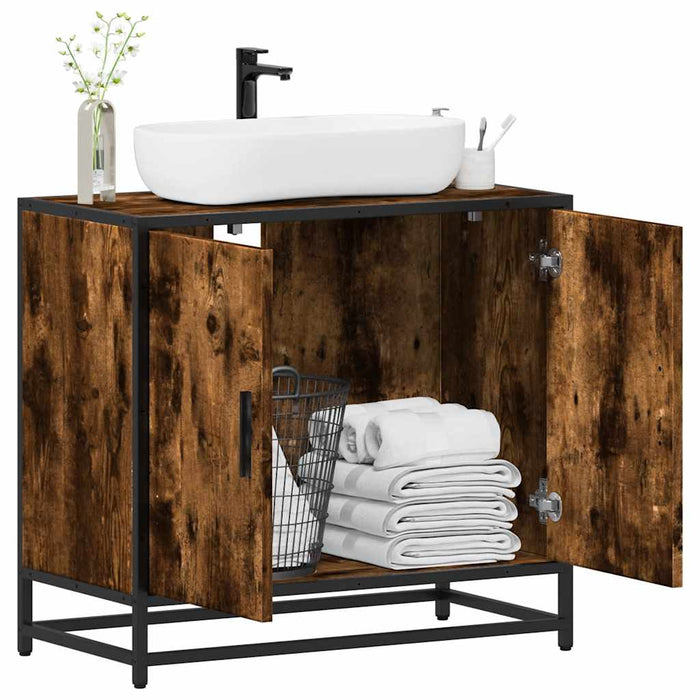 Dulap pentru chiuvetă de baie stejar afumat 65x33x60 cm lemn - WALTI WALTI