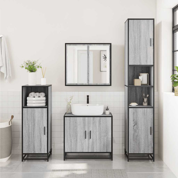 Dulap pentru chiuvetă de baie gri Sonoma 65x33x60 cm lemn - WALTI WALTI