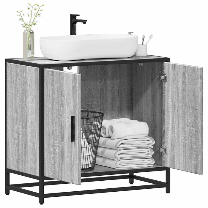 Dulap pentru chiuvetă de baie gri Sonoma 65x33x60 cm lemn - WALTI WALTI