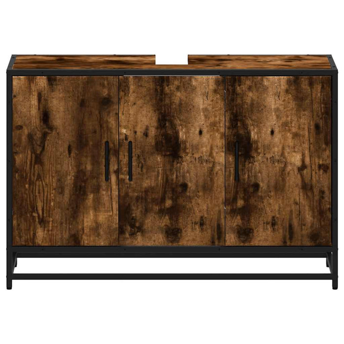 Dulap pentru chiuveta de baie stejar afumat 90x33x60 cm lemn - WALTI WALTI