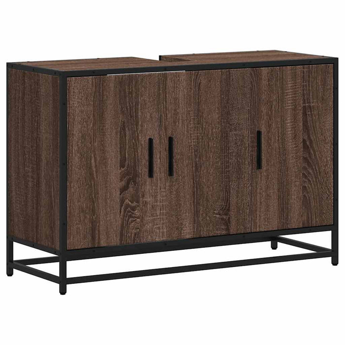 Dulap pentru chiuvetă de baie stejar maro 90x33x60 cm lemn - WALTI WALTI