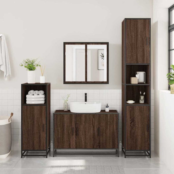 Dulap pentru chiuvetă de baie stejar maro 90x33x60 cm lemn - WALTI WALTI