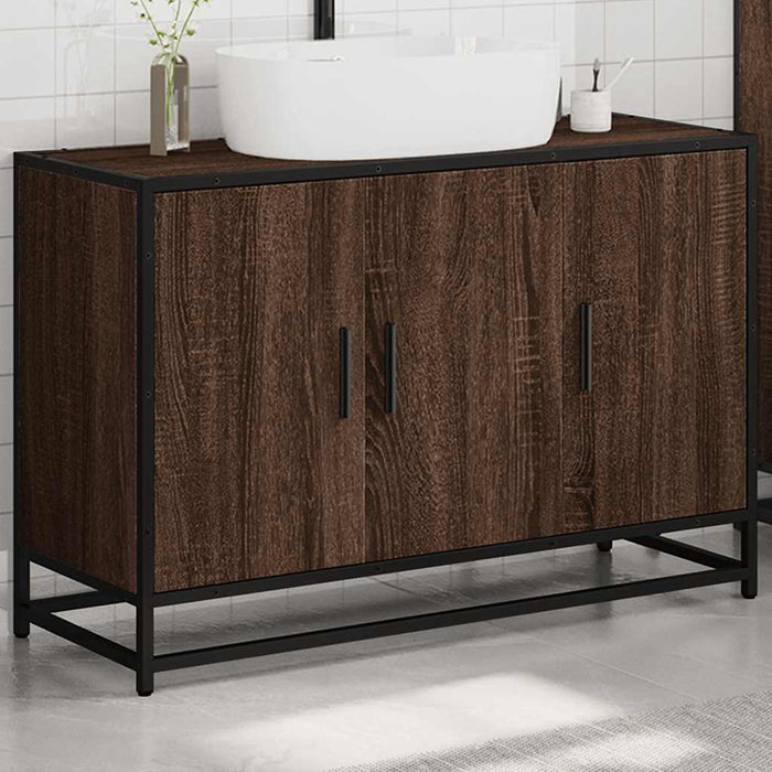 Dulap pentru chiuvetă de baie stejar maro 90x33x60 cm lemn - WALTI WALTI