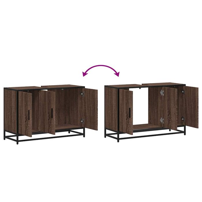Dulap pentru chiuvetă de baie stejar maro 90x33x60 cm lemn - WALTI WALTI
