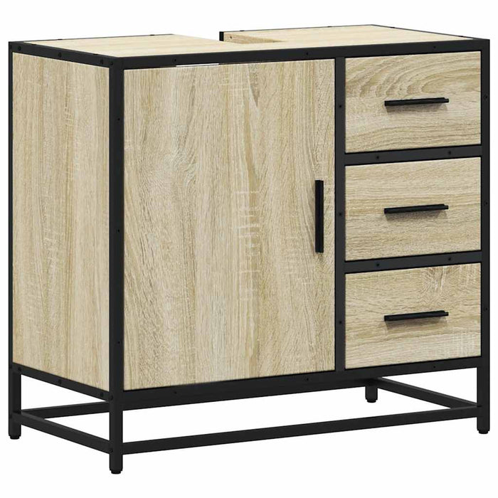 Dulap de chiuvetă baie stejar sonoma 65x33x60 cm lemn prelucrat - WALTI WALTI