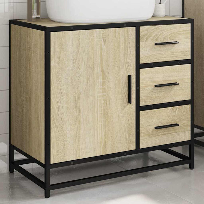 Dulap de chiuvetă baie stejar sonoma 65x33x60 cm lemn prelucrat - WALTI WALTI