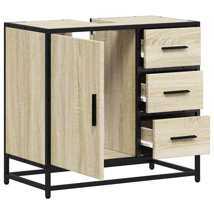 Dulap de chiuvetă baie stejar sonoma 65x33x60 cm lemn prelucrat - WALTI WALTI