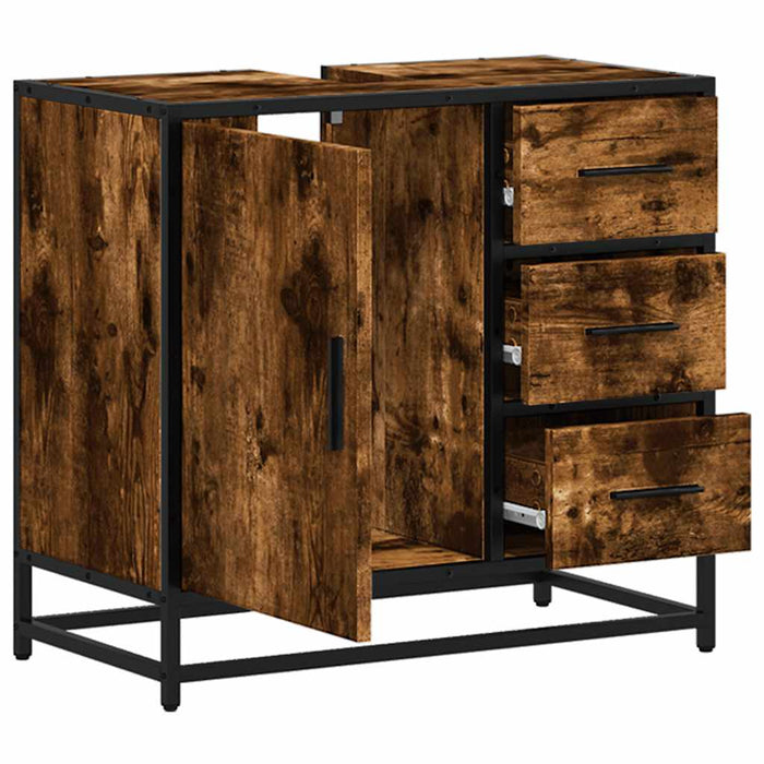 Dulap pentru chiuvetă de baie stejar afumat 65x33x60 cm lemn - WALTI WALTI