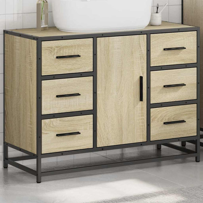 Dulap chiuveta de baie, stejar sonoma, 80x33x60cm lemn compozit - WALTI WALTI