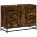 Dulap chiuveta de baie stejar fumuriu 80x33x60 cm lemn compozit - WALTI WALTI
