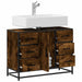 Dulap chiuveta de baie stejar fumuriu 80x33x60 cm lemn compozit - WALTI WALTI