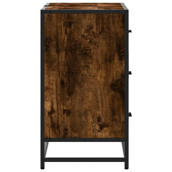 Dulap chiuveta de baie stejar fumuriu 80x33x60 cm lemn compozit - WALTI WALTI