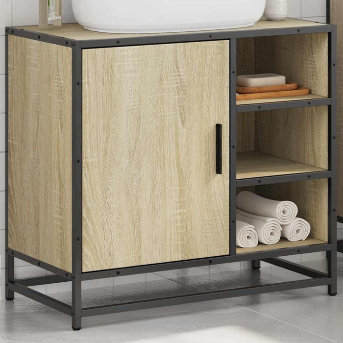 Dulap de chiuvetă baie stejar sonoma 65x33x60 cm lemn prelucrat - WALTI WALTI