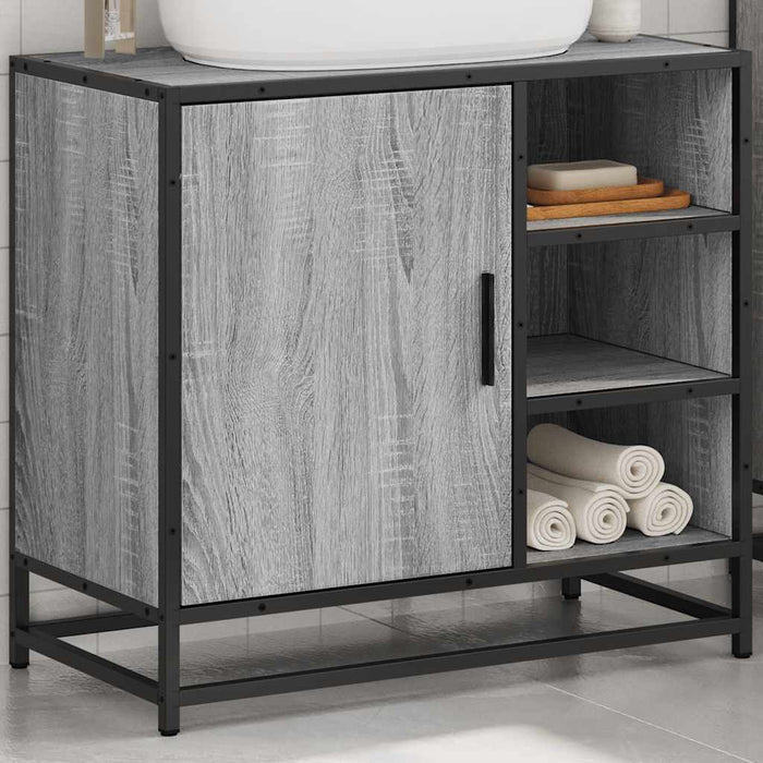 Dulap pentru chiuvetă de baie gri Sonoma 65x33x60 cm lemn - WALTI WALTI