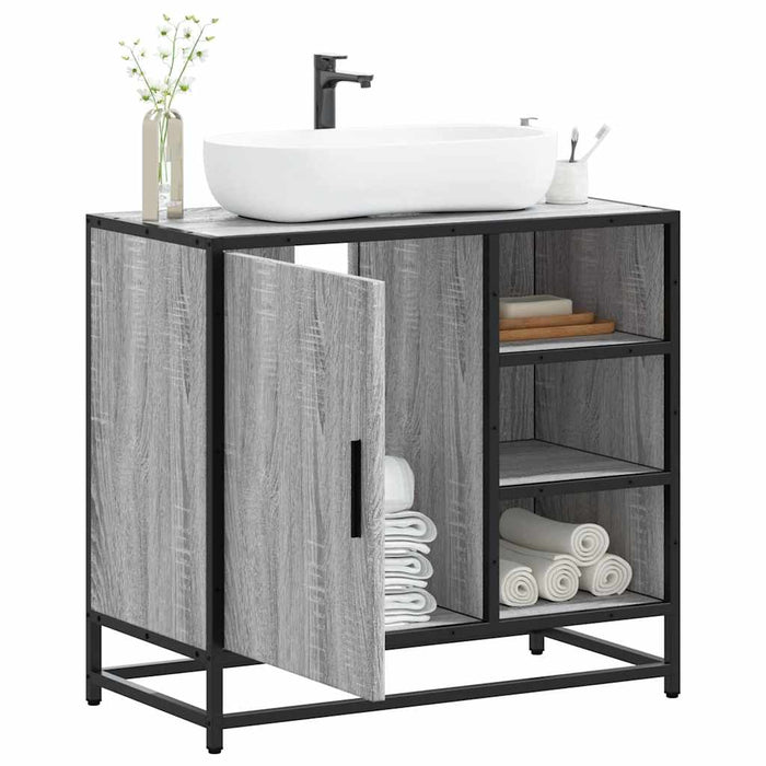 Dulap pentru chiuvetă de baie gri Sonoma 65x33x60 cm lemn - WALTI WALTI