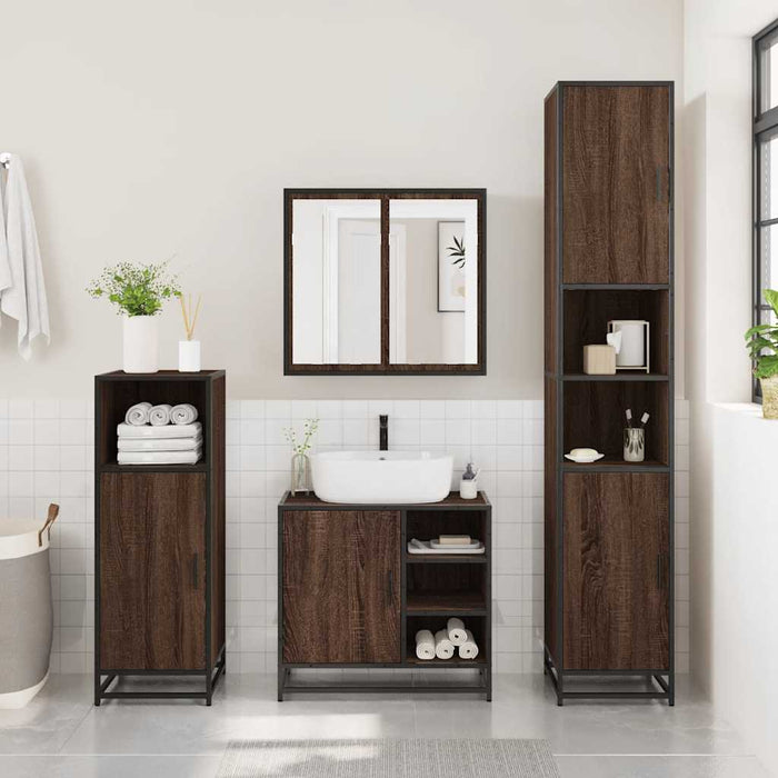 Dulap pentru chiuvetă de baie stejar maro 65x33x60 cm lemn - WALTI WALTI